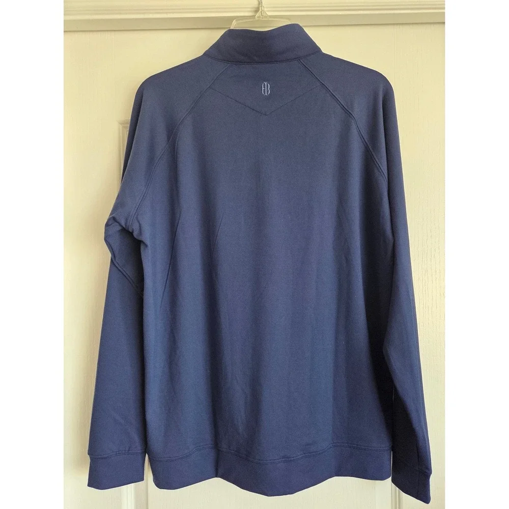 Holderness & Bourne Robinson Fair Isle Quarter Zip Pullover Navy Blue Men Size M
